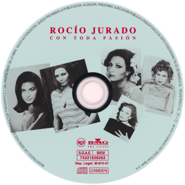 Carátula del disco óptico del CD «Con toda pasión».