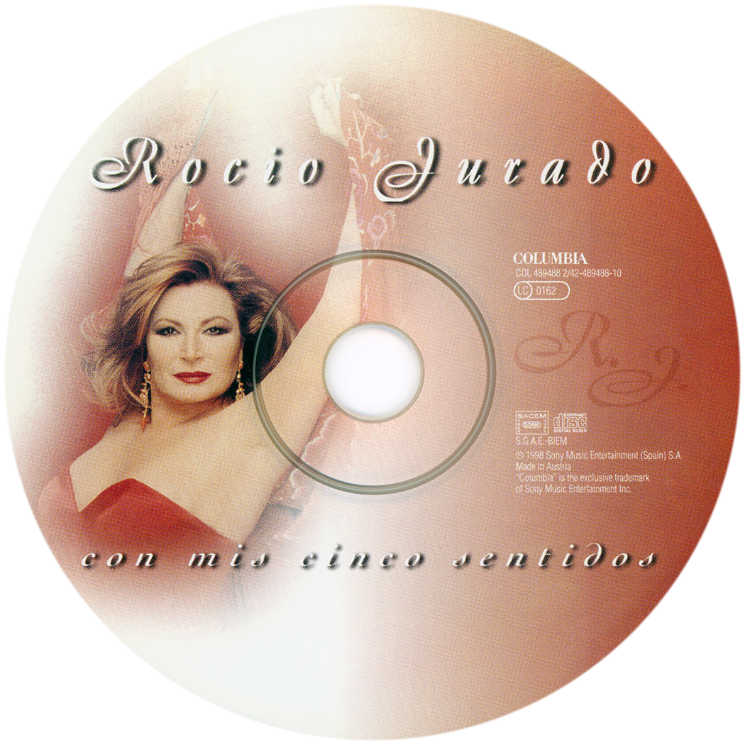 Carátula del disco óptico del CD «Con mis cinco sentidos»