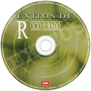 Carátula del disco óptico del CD «Éxitos de Rocío Jurado»