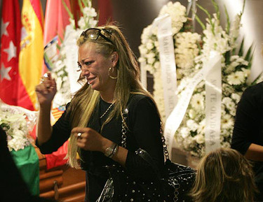 Belén Esteban a su llegada a la capilla ardiente de Rocío Jurado