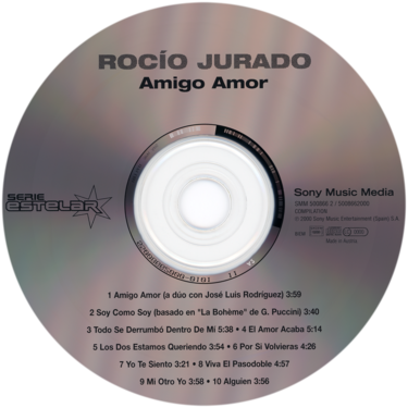 Carátula del disco óptico del CD «Amigo amor».