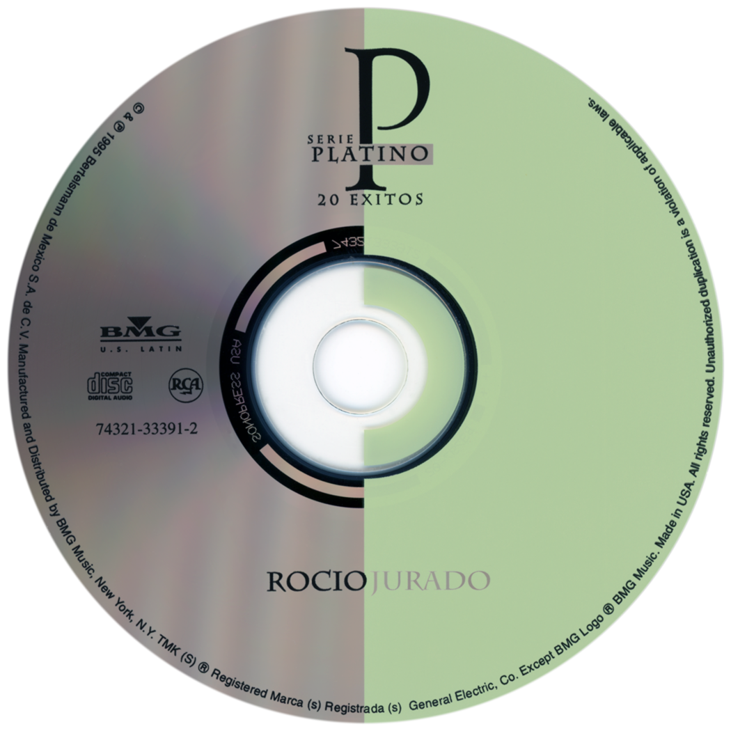 Carátula del disco óptico del CD «Serie platino - 20 éxitos»