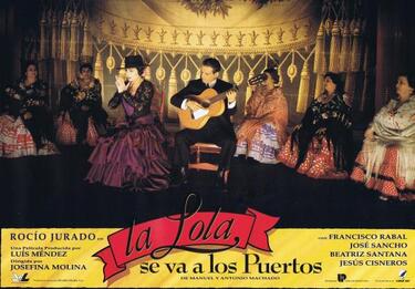 Rocío Jurado en una cartelera de la película La Lola se va a los Puertos
