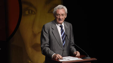 Luis del Olmo durante la presentación del sello Rocío Jurado.