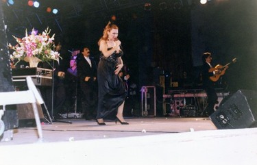 Rocío durante un concierto