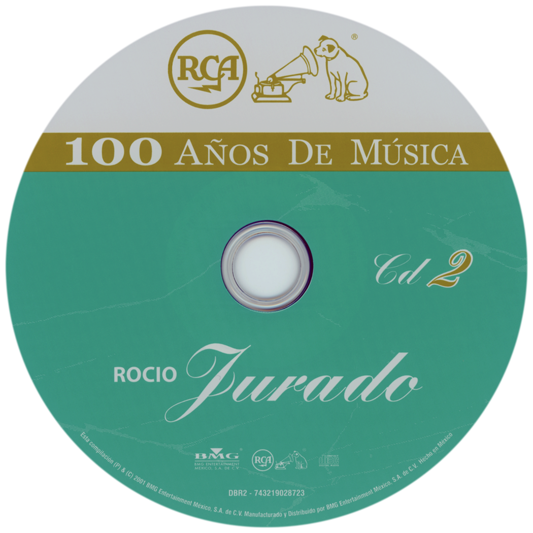 Carátula del disco óptico del CD 2 «Rocío Jurado - RCA 100 años de música»