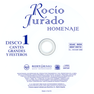 Carátula del disco óptico del CD «Homenaje»