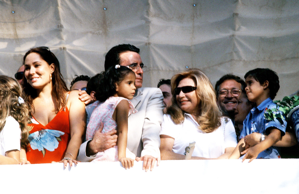 Rocío Jurado y familiares en la procesión de la Virgen de Regla