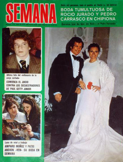 Portada de revista con Rocío Jurado y Pedro Carrasco