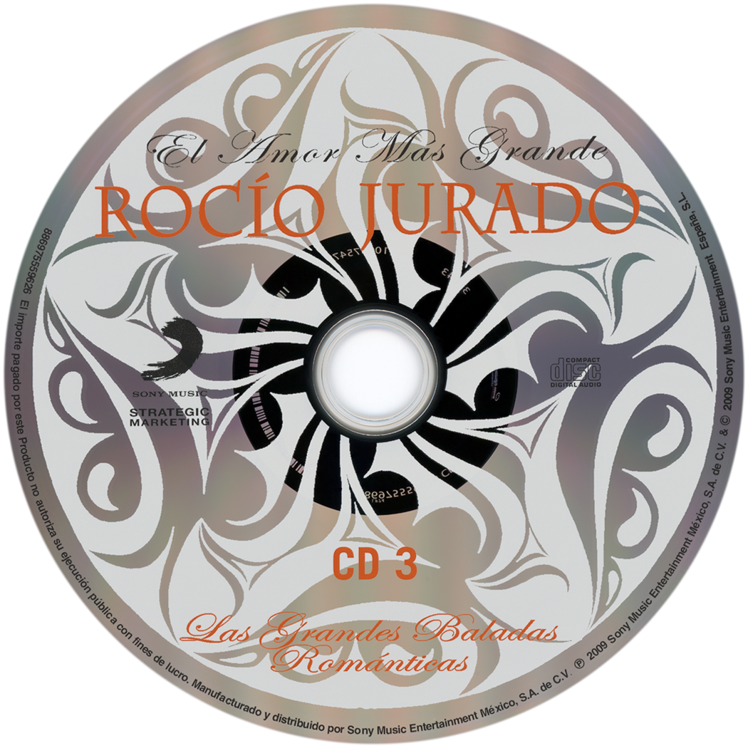 Carátula del disco óptico del CD 3 «El amor más grande - Las grandes baladas románticas».