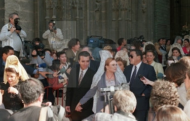 José Ortega Cano y Rocío a su salida de la Catedral de Sevilla