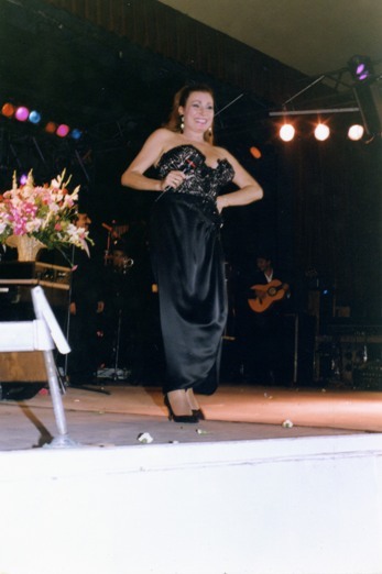 Rocío durante un concierto