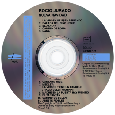 Carátula del disco óptico del CD «Nueva Navidad» de 1998