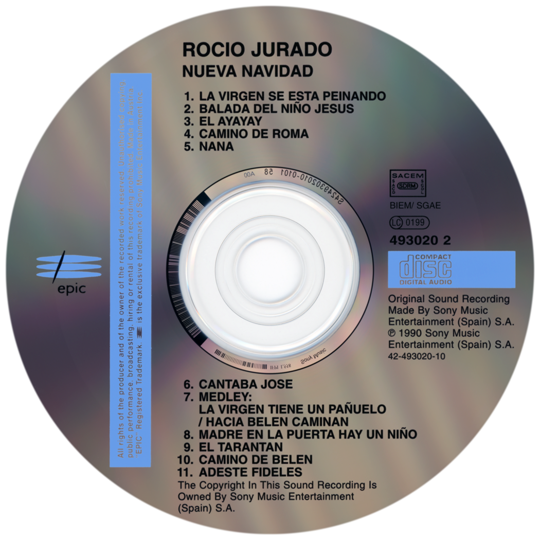 Carátula del disco óptico del CD «Nueva Navidad» de 1998