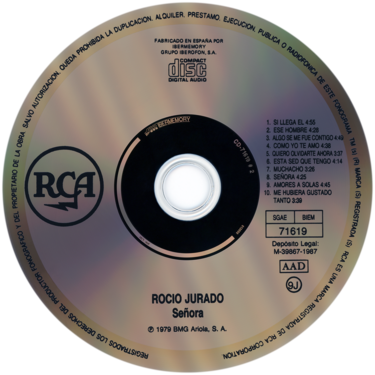Carátula del disco óptico del CD «Señora»