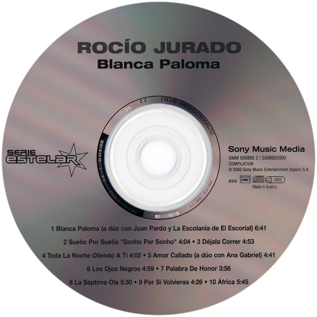 Carátula del disco óptico del CD «Blanca Paloma»