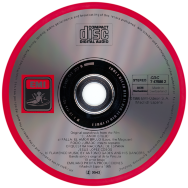 Car&aacute;tula del disco &oacute;ptico del CD &laquo;El amor brujo (Love, The Magician)&raquo;