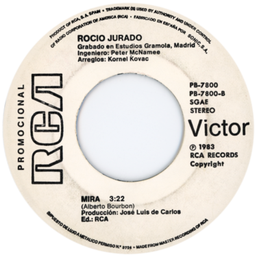 Etiqueta del vinilo single «¿Por qué me habrás besado?», lado B