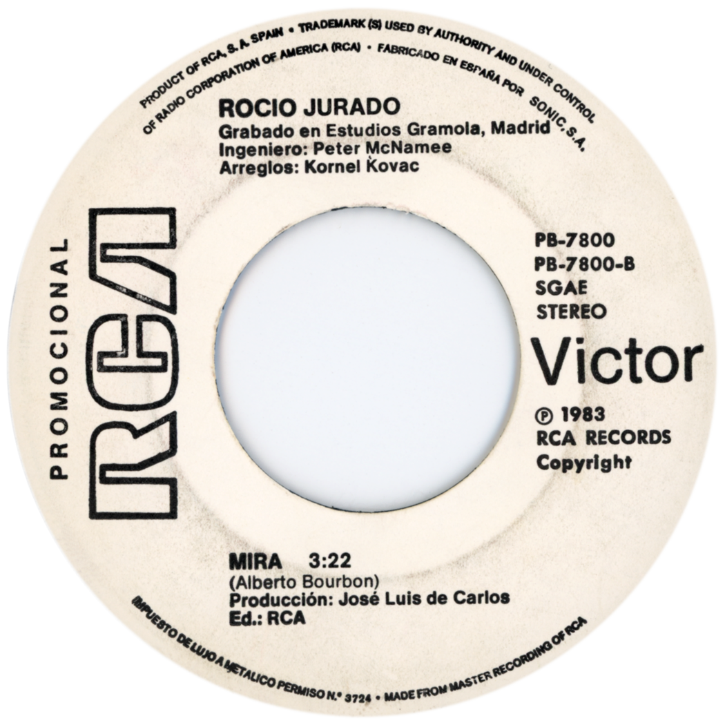 Etiqueta del vinilo single «¿Por qué me habrás besado?», lado B