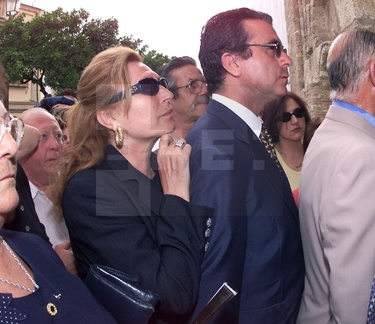 José Ortega Cano y Rocío en el funeral por el picador José Muñoz
