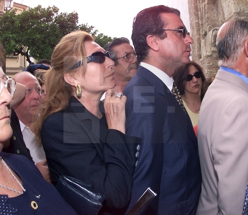 José Ortega Cano y Rocío en el funeral por el picador José Muñoz