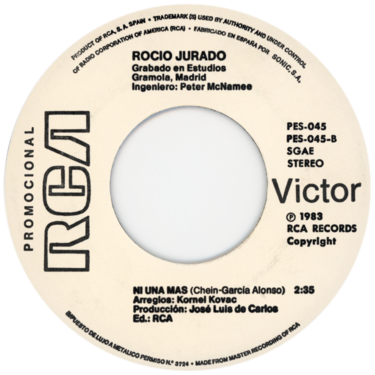 Etiqueta del vinilo single «Mira», lado B