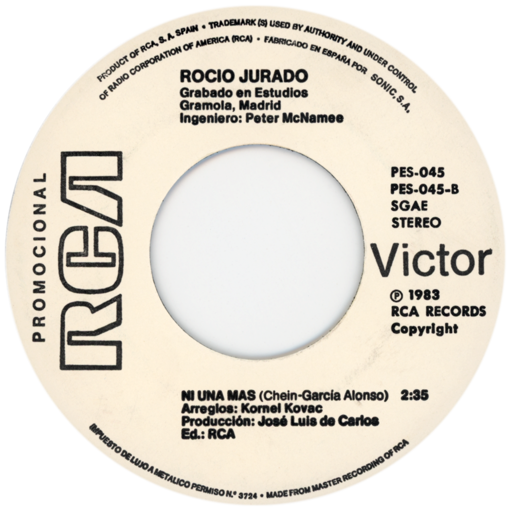 Etiqueta del vinilo single «Mira», lado B