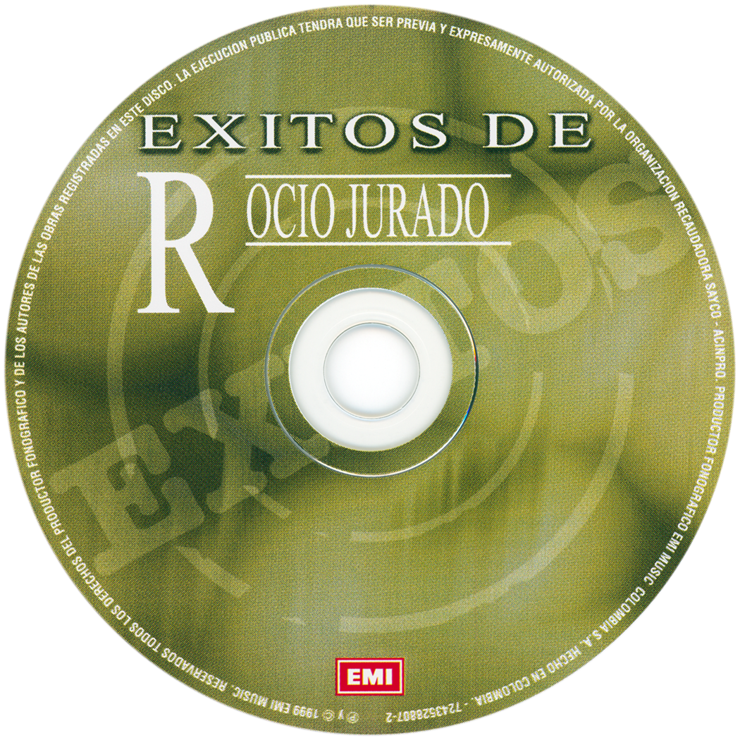 Carátula del disco óptico del CD «Éxitos de Rocío Jurado»