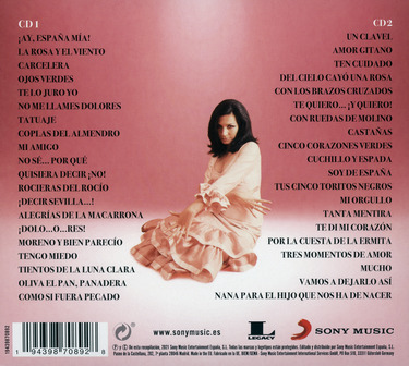 Carátula trasera del álbum «Orígenes»