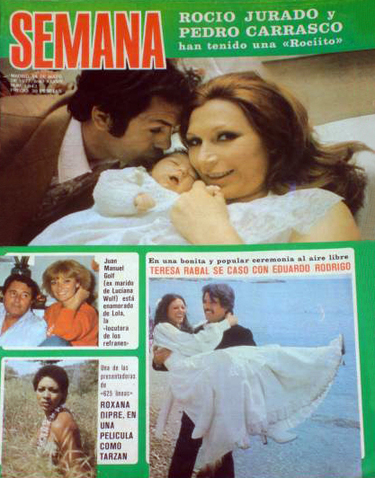 Portada de revista con Rocío Jurado, Pedro Carrasco y Rocío Carrasco