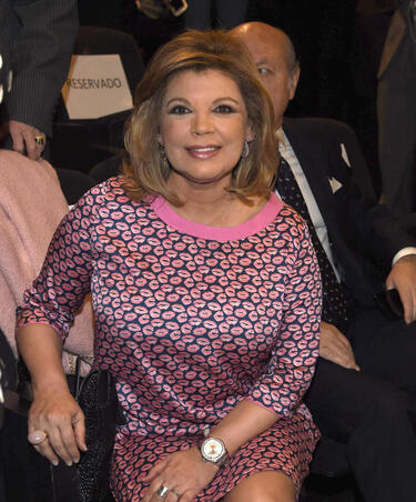 Terelu Campos en la presentación del sello Rocío Jurado