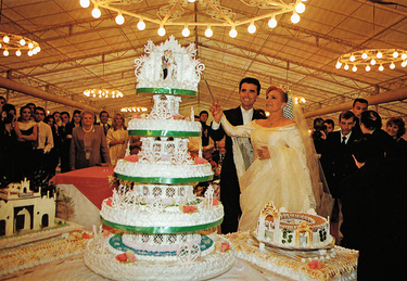 Rocío Jurado y José Ortega Cano durante el banquete