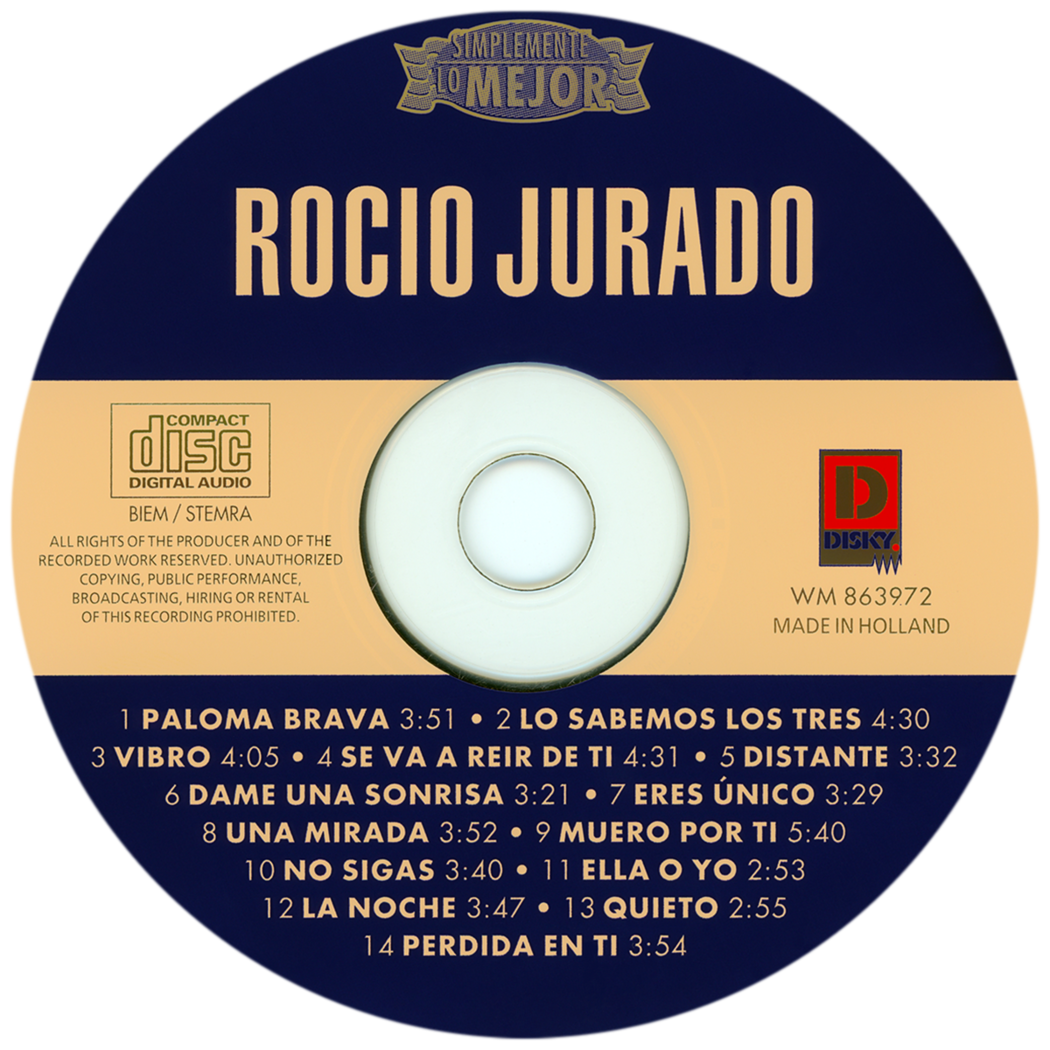 Carátula del disco óptico del CD «Simplemente lo mejor»