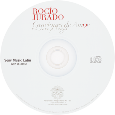 Carátula del disco óptico del álbum «Canciones de amor - Love songs»