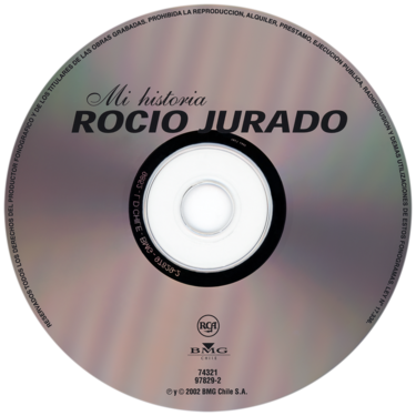 Car&aacute;tula del disco &oacute;ptico del CD &laquo;Mi historia&raquo;