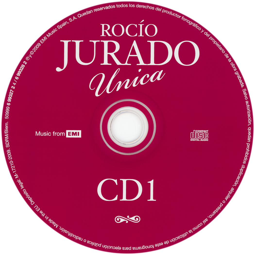 Carátula del disco óptico del CD 1 «Única»
