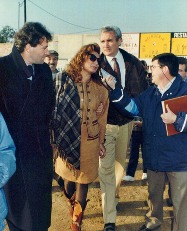 Amador Mohedano con Rocío, Luis del Olmo y el periodista José Antonio Rodríguez Peña