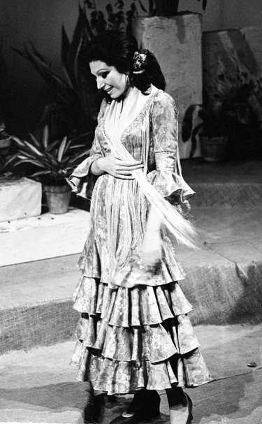 Rocío Jurado durante la actuación teatral de «Cancionera»