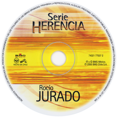 Carátula del disco óptico del CD «Rocío Jurado»