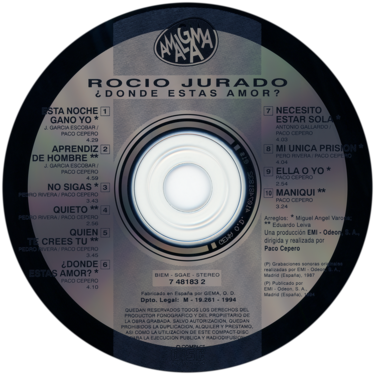 Carátula del disco óptico del CD «¿Dónde estás amor?»